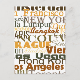 Städte auf der ganzen Welt Postkarte
