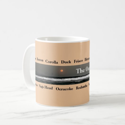 Städte der Außenbanken Kaffeetasse (Vorderseite Links)