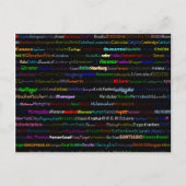 Städte des World Text Design I Postcard Postkarte (Vorderseite)