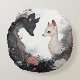 Städte im Licht und im Schatten Rundes Kissen