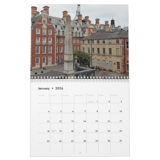 Städte in England Kalender (Jan 2026)