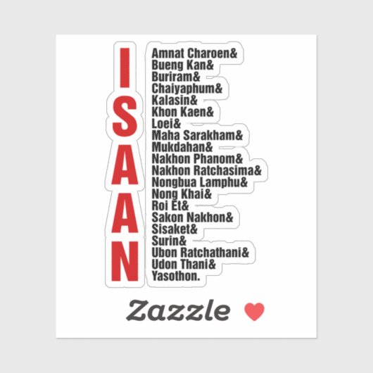 Städte in Isaan, Thailand Aufkleber (Blatt)