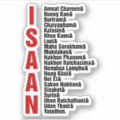 Städte in Isaan, Thailand Aufkleber (Vorderseite)