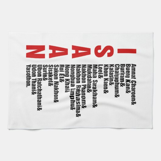 Städte in Isaan, Thailand Geschirrtuch (Horizontal)