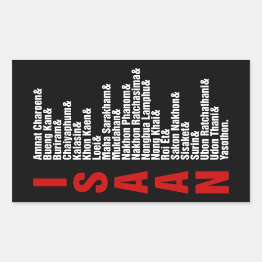 Städte in Isaan, Thailand Rechteckiger Aufkleber (Vorderseite)