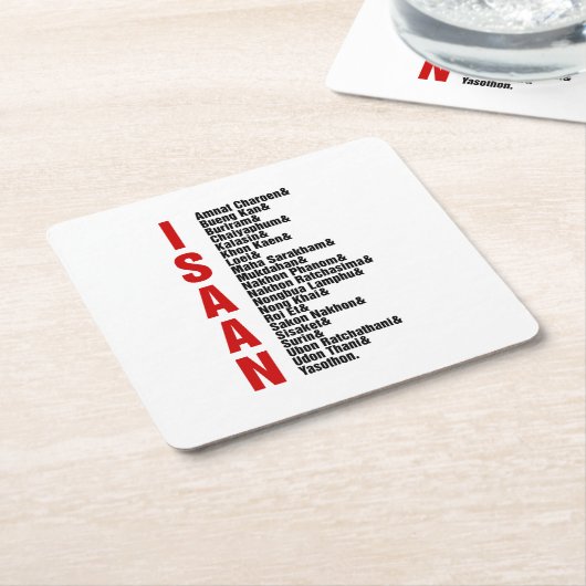 Städte in Isaan, Thailand Rechteckiger Pappuntersetzer (angewinkelt)