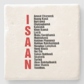 Städte in Isaan, Thailand Steinuntersetzer (Vorderseite)