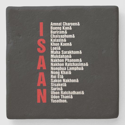 Städte in Isaan, Thailand Steinuntersetzer (Vorderseite)