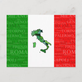 Städte, Karte und Flagge Italiens