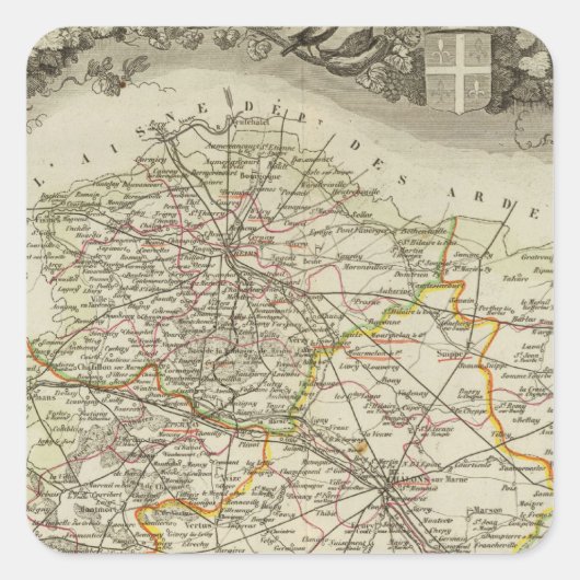 Städte Quadratischer Aufkleber (Vorderseite)