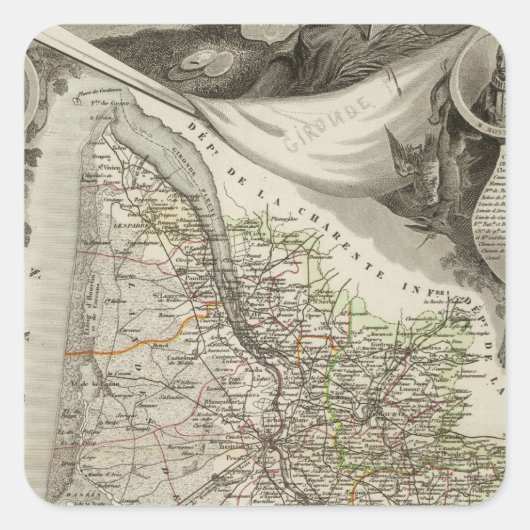 Städte Quadratischer Aufkleber (Vorderseite)