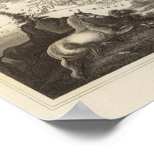 Städte und Gemeinden - Farbe entlang der Grenzen Poster (Ecke)