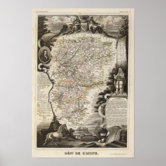 Städte und Gemeinden - Farbe entlang der Grenzen Poster (Vorne)