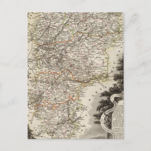Städte und Gemeinden - Farbe entlang der Grenzen Postkarte (Vorderseite)