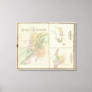 Städte von Centralia u. von Grand Rapids Leinwanddruck
