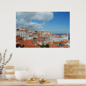 Städteansicht der Hauptstadt Portugals, Lissabon Poster (Küche)