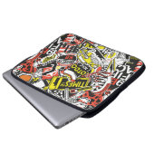 Städteaufkleber-Flickwerk in New York abstrakt Vin Laptopschutzhülle (Vorne Knopf)