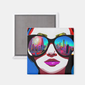 Städtedenken bei Sonnenbrillen Frauen Magnet (Vorderseite/Rückseite)
