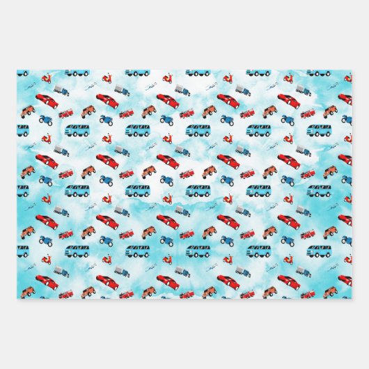 Stadtfahrzeuge Geschenkpapier Set (Vorderseite 3)