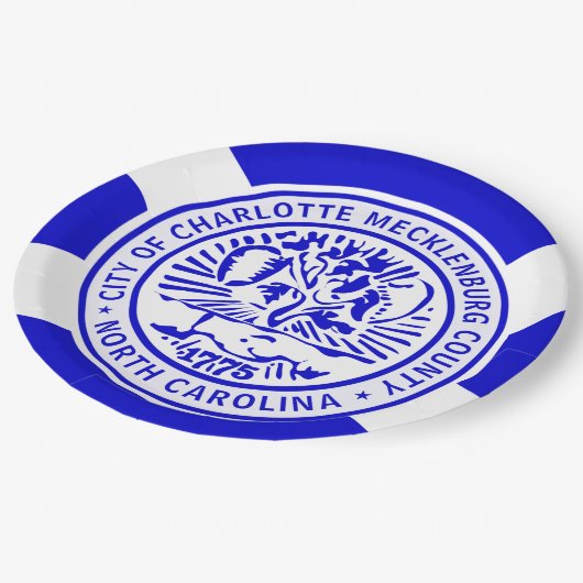 Stadtflagge Charlotte Pappteller (Schrägansicht)