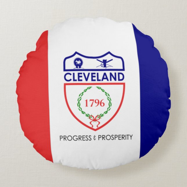 Stadtflagge Cleveland (Ohio) Rundes Kissen (Vorderseite)