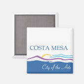 Stadtflagge Costa Mesa Magnet (Vorderseite/Rückseite)