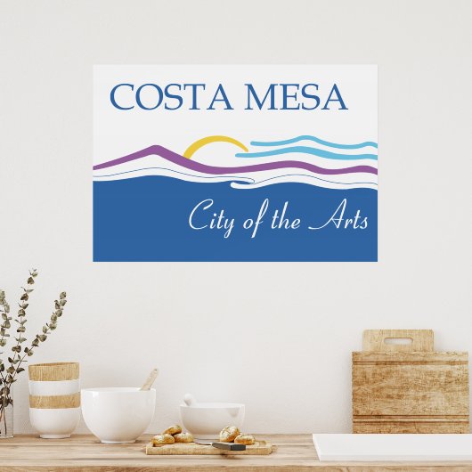 Stadtflagge Costa Mesa Poster (Küche)