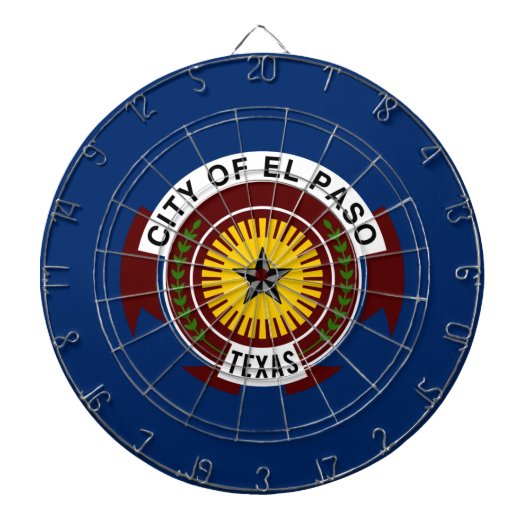 Stadtflagge El Paso (Texas) Dartscheibe (vorne)
