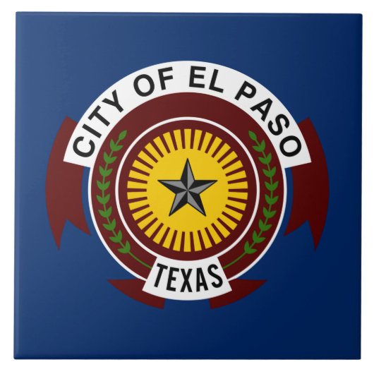 Stadtflagge El Paso (Texas) Fliese (Vorderseite)