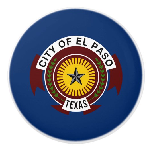 Stadtflagge El Paso (Texas) Keramikknauf (Vorderseite)