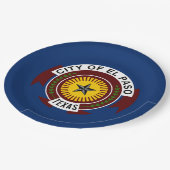 Stadtflagge El Paso (Texas) Pappteller (Schrägansicht)