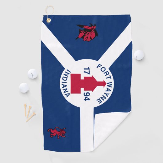 Stadtflagge Fort Wayne (Indiana) Golfhandtuch (Insitu)