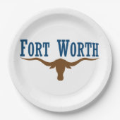 Stadtflagge Fort Worth Pappteller (Vorderseite)