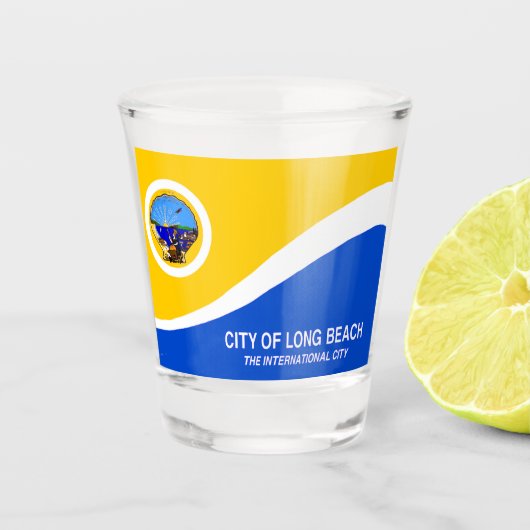 Stadtflagge Long Beach Schnapsglas (Vorderseite)