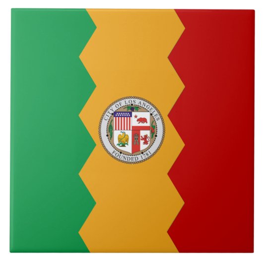 Stadtflagge Los Angeles Fliese (Vorderseite)