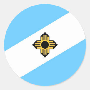 Stadtflagge Madison Wisconsin Staat Amerika Runder Aufkleber