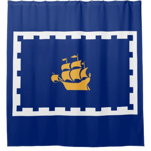 Stadtflagge Quebec (Québec, Kanada) Duschvorhang (Vorderseite)