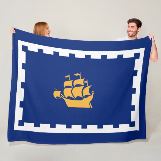 Stadtflagge Quebec (Québec, Kanada) Fleecedecke (Beispiel)