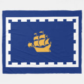 Stadtflagge Quebec (Québec, Kanada) Fleecedecke (Vorderseite (Horizontal))