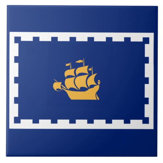 Stadtflagge Quebec (Québec, Kanada) Fliese (Vorderseite)