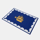 Stadtflagge Quebec (Québec, Kanada) Fußmatte (Schrägansicht)