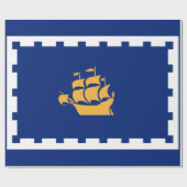 Stadtflagge Quebec (Québec, Kanada) Geschenkpapier (Flach)
