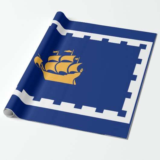 Stadtflagge Quebec (Québec, Kanada) Geschenkpapier (Ungerollt)