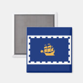 Stadtflagge Quebec (Québec, Kanada) Magnet (Vorderseite/Rückseite)