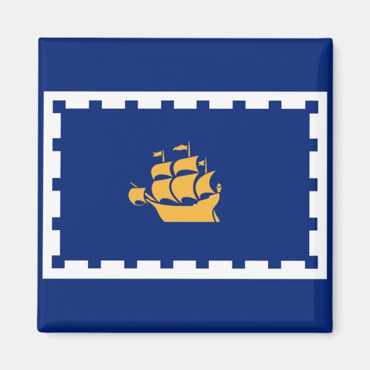Stadtflagge Quebec (Québec, Kanada) Magnet (Vorne)