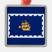 Stadtflagge Quebec (Québec, Kanada) Ornament Aus Metall (Vorne)