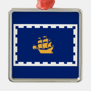 Stadtflagge Quebec (Québec, Kanada) Ornament Aus Metall