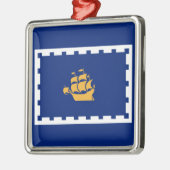 Stadtflagge Quebec (Québec, Kanada) Ornament Aus Metall (Links)