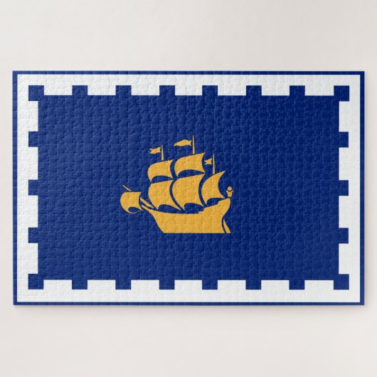 Stadtflagge Quebec (Québec, Kanada) Puzzle (Horizontal)