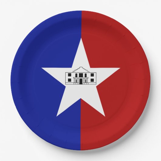 Stadtflagge San Antonio Pappteller (Vorderseite)